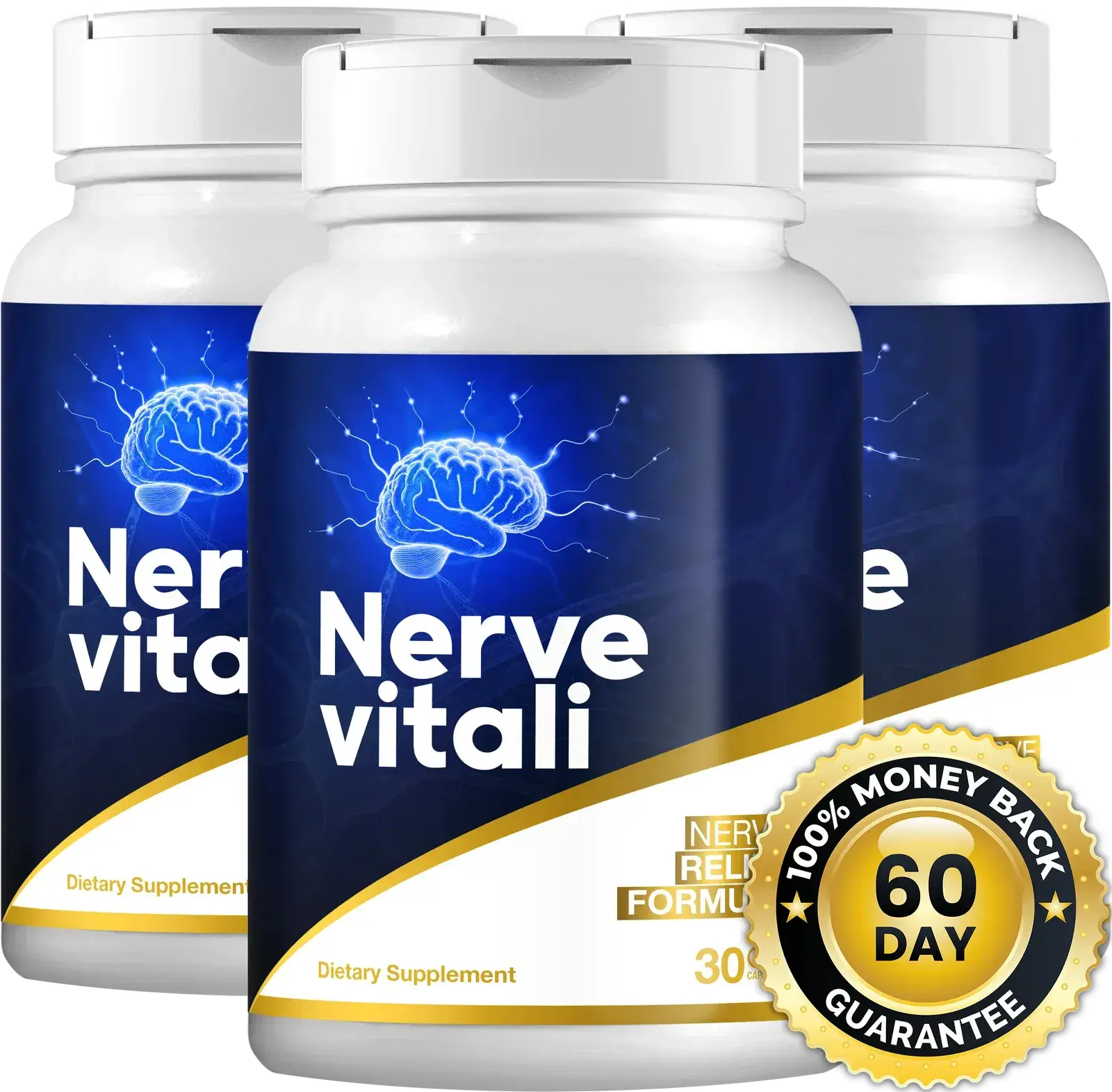NerveVitali Nerve Support Supplement - 3 Bottle Pack